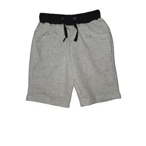 Kids' Light Gray Sweat Shorts Black Waistband Drawstring Casual Wear NWOT Sz 4-5